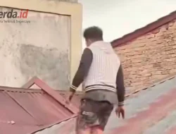 VIRAL! Aksi Nekat Terduga Maling Panjat Atap Seng Warga BDB lorong 26 Kota Pematangsiantar , Jadi Tontonan Massa