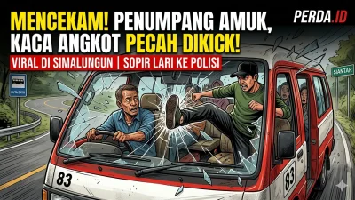 VIRAL! Penumpang Angkot di Simalungun Ngamuk, Tendang Kaca Depan Sampai Pecah: Sopir Langsung Tancap Gas ke Kantor Polisi
