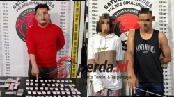 Tiga tersangka jaringan narkotika diamankan Satresnarkoba Polres Simalungun bersama barang bukti sabu seberat 245 gram