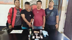 Petugas Polsek Dolok Batu Nanggar mengamankan residivis sabu beserta barang bukti narkotika di Kabupaten Simalungun