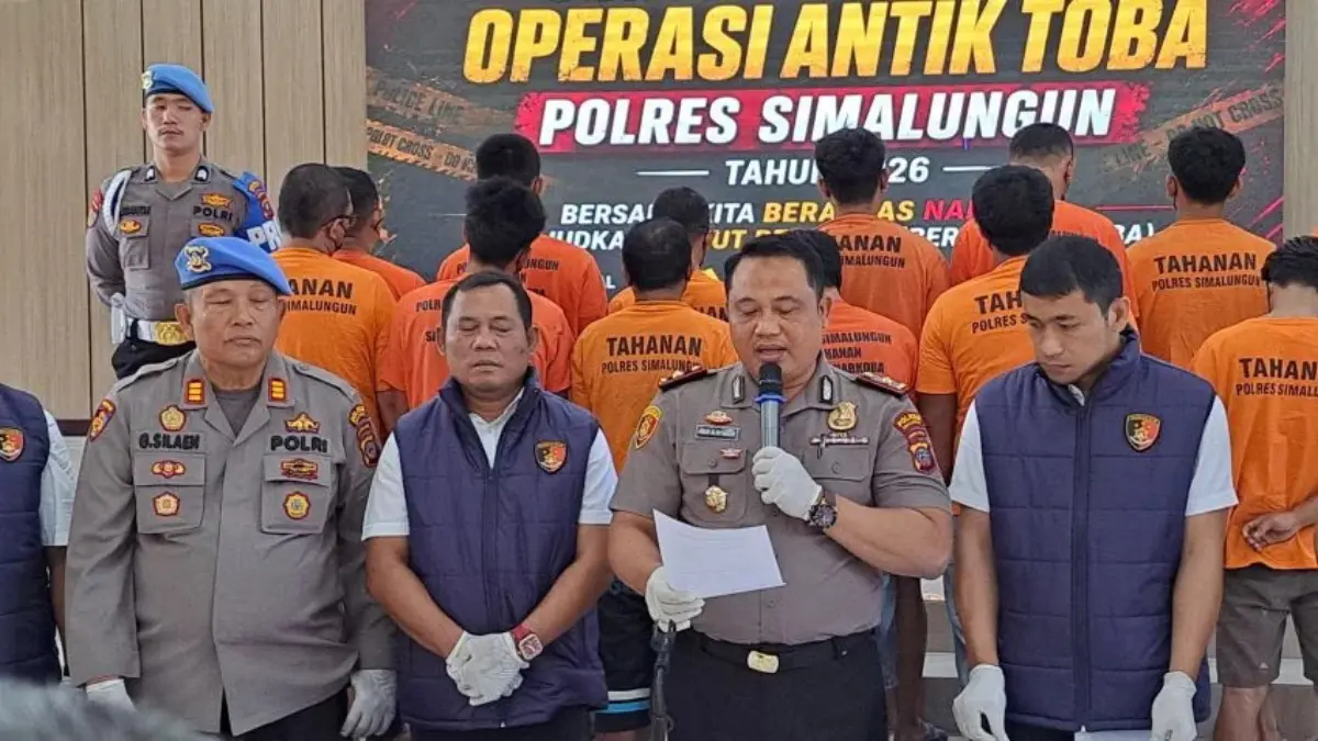 Operasi Antik Toba 2026 Lampaui Target, Polres Simalungun Ungkap 32 Kasus dan Amankan 53 Tersangka