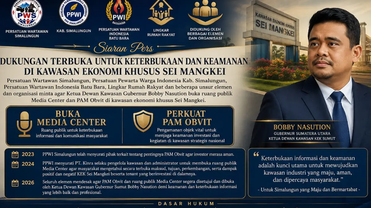 Organisasi Pers Simalungun desak Media Center KEK Sei Mangkei