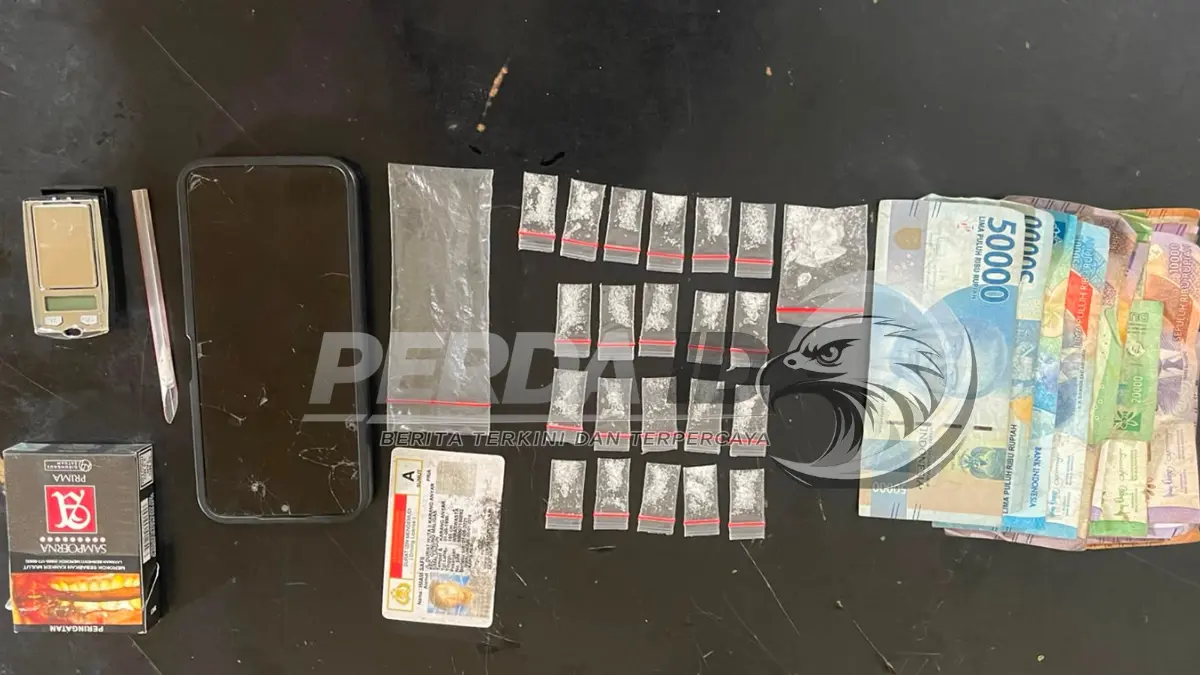 Barang Bukti Dugaan Narkotika yang Diamankan Polsek Gunung Malela.
