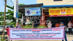 GESTURS menggelar aksi sejuta tanda tangan pemekaran Simalungun Hataran di Kecamatan Bandar, Perdagangan, Kabupaten Simalungun